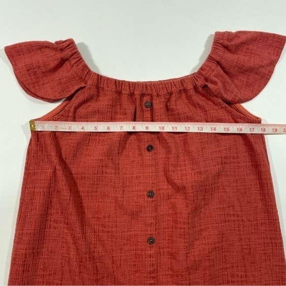 Madewell Off The Shoulder Dress Orange Textured - Picture 8 of 9